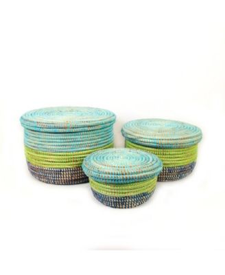 Flat Lid Storage Basket, Set of 3