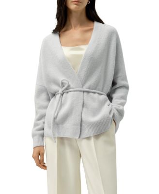  Boucle Knit Silk Cashmere Wrap Cardigan