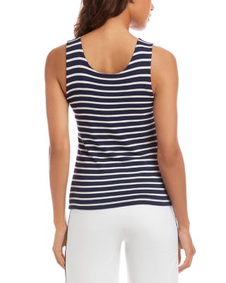 Stripe Scoop Neck Double Layer Tank