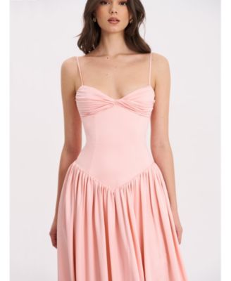  Najwa Ruched Breast Drop Waist Maxi Dress