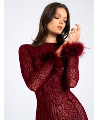  Patricia Leopard Burnout Velvet Mesh Maxi Dress