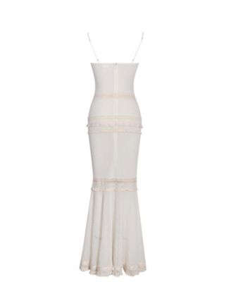 Pallas Lace Trim Crochet Mermaid Maxi Dress