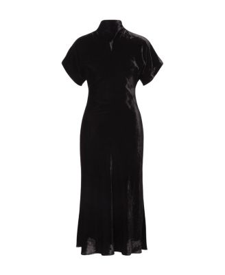 Alivia Short Sleeve Velvet Midi Dress