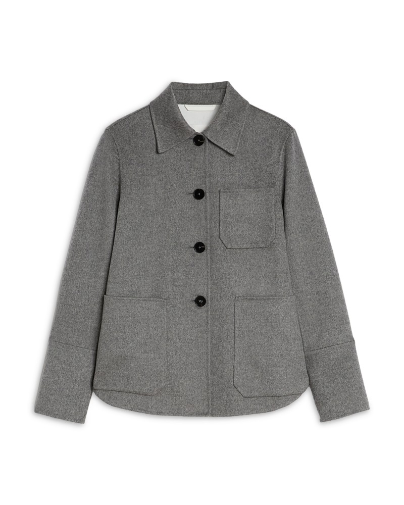 Jil Sander Cashmere Shirt Jacket in Pebble