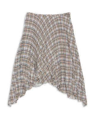 Asymmetrical Checked Skirt