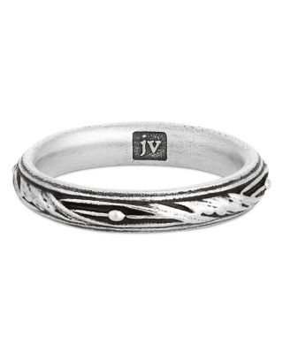 Men's Sterling Silver Gothic Band