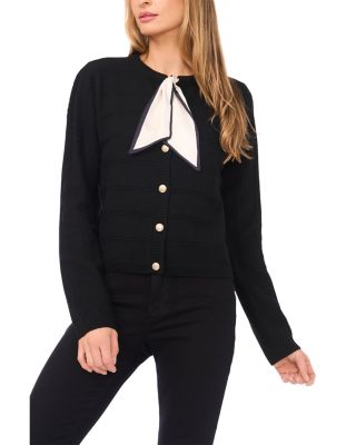 Woven Tie Scarf Cardigan