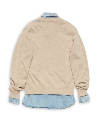 Layered Denim Shirt Sweater