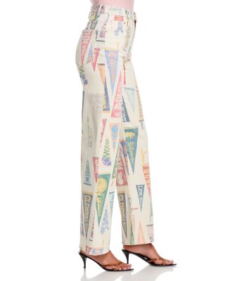 The Maven Sneak High Rise Wide Leg Jeans in Pep Rally