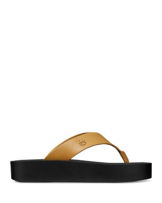 Women's Leather Platform Flip Flops