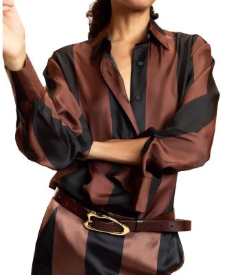  Silk Stripes Button-Up Shirt