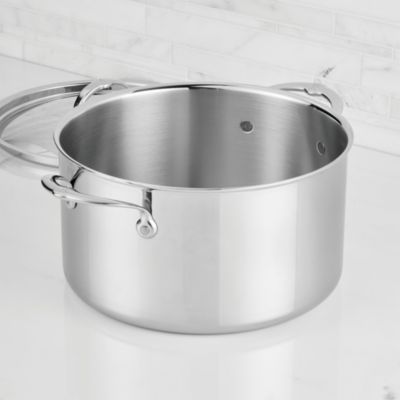 ProBond Luxe 12-Qt. Polished Professional Clad Stainless Steel Stock Pot with Lid