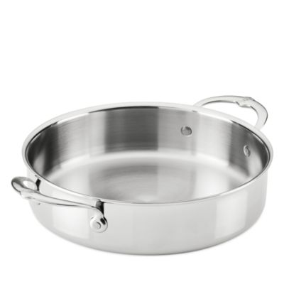 ProBond Luxe 6-Qt. Polished Professional Clad Stainless Steel Rondeau with Lid