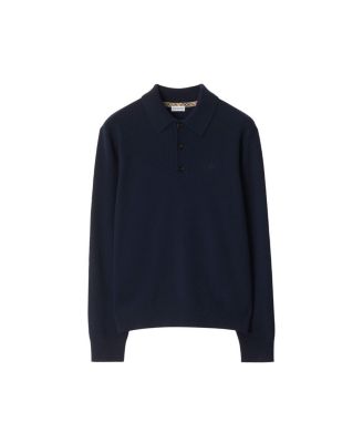 Long-Sleeve Cashmere Blend Polo Shirt