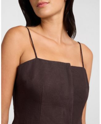  Air Linen Straight Neck Top