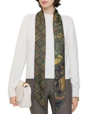  Skinny Reversible Etched Knight Silk Scarf