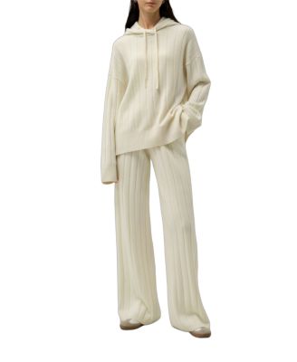  Ribbed Hooded Knit Top