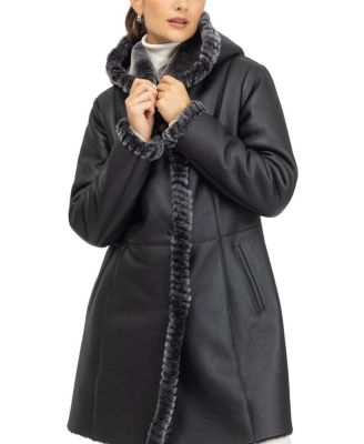 Merino Shearling Lamb Parka with Whipstitch Trim