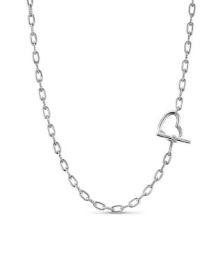 DY Madison&reg; Heart Toggle Chain Necklace in Sterling Silver, 3mm