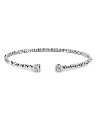 Micro Cable Flex&reg; Round Bracelet in Sterling Silver with Diamonds, 2.6mm