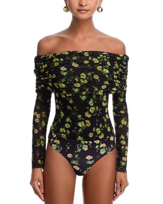 Maxine Off The Shoulder Mesh Bodysuit