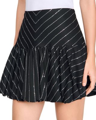 Stripe Sequin Mini Skirt