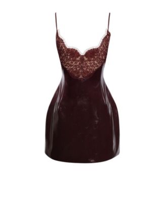 Shelby Lace Faux Leather Mini Dress