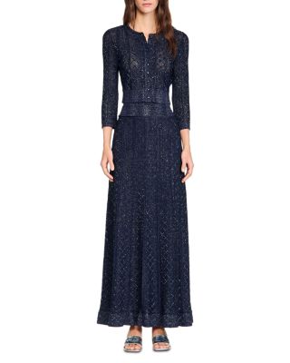 Rhinestone Knit Maxi Skirt