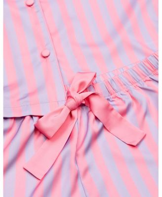 Girls' Cotton Candy Striped Silky Short Sleeve Shorts Set - Little Kid, Big Kid