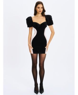  Nova Contoured Sweetheart Puff Sleeve Mini Dress