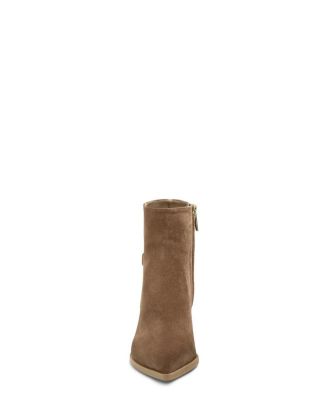  Women's Suede Mid-Heel Ankle Boot