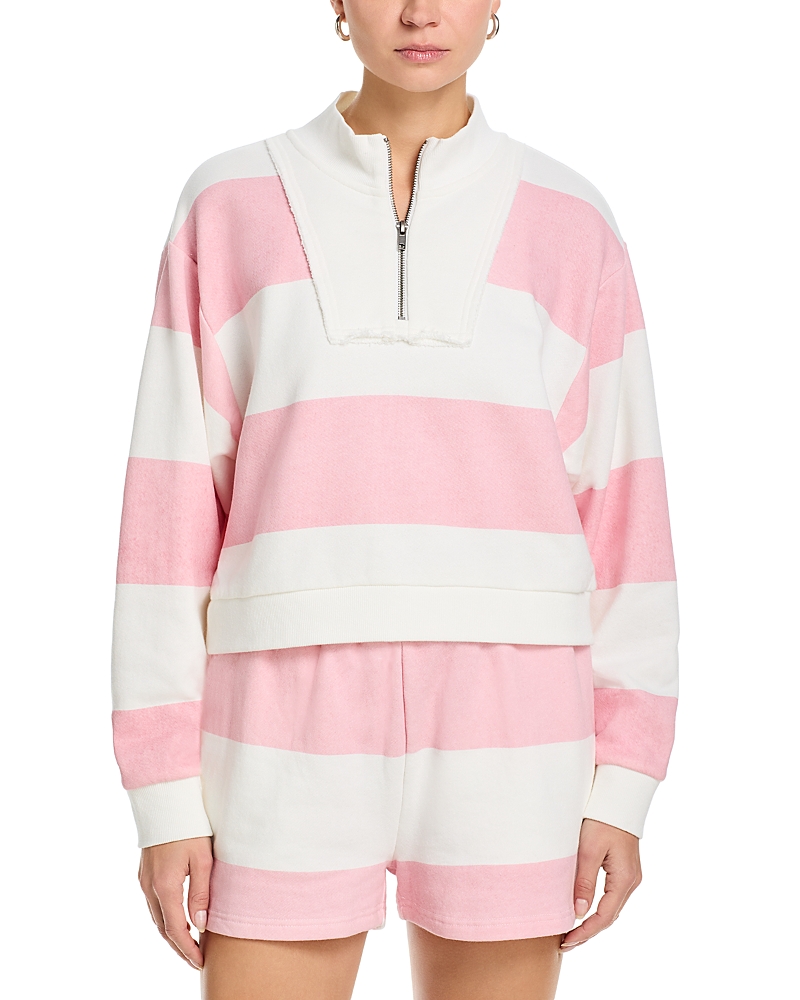 Vintage Havana Striped French Terry Half Zip Sweatshirt
