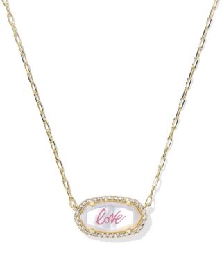 Elisa Pav&eacute; Frame Pendant Necklace, 16"