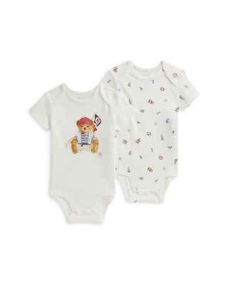 Boys' Polo Bear Cotton Bodysuits, 2 Pack - Baby