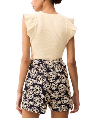 Rory Flutter Sleeve Ribbed Top