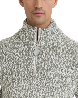 Textured Two Tone Half Zip Sweater