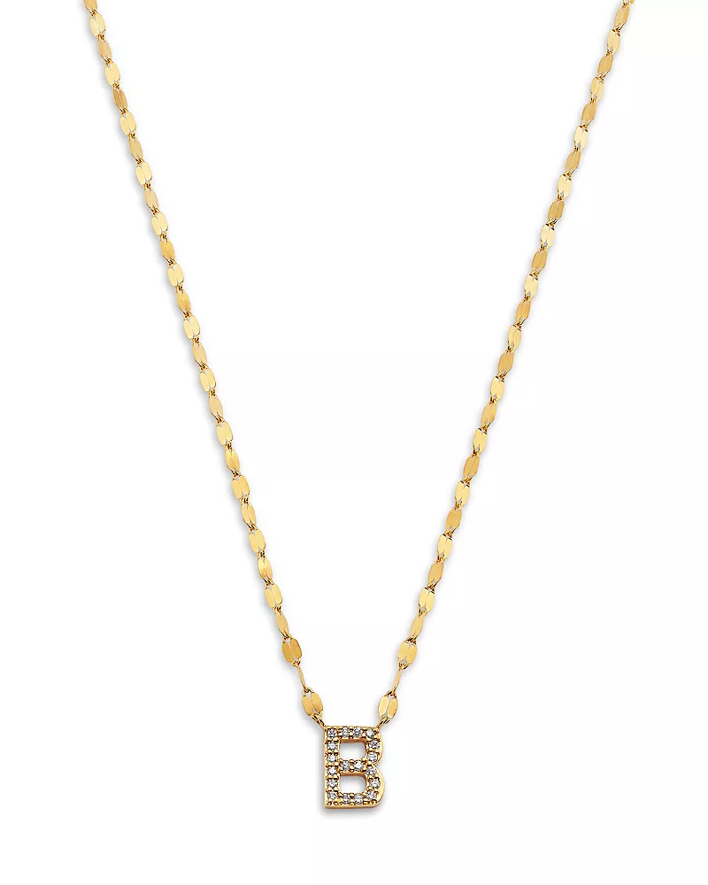 Lana 14K Yellow Gold Diamond Initial B Pendant Necklace, 18