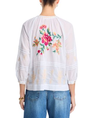 Pin Tuck Raglan Button Up Shirt