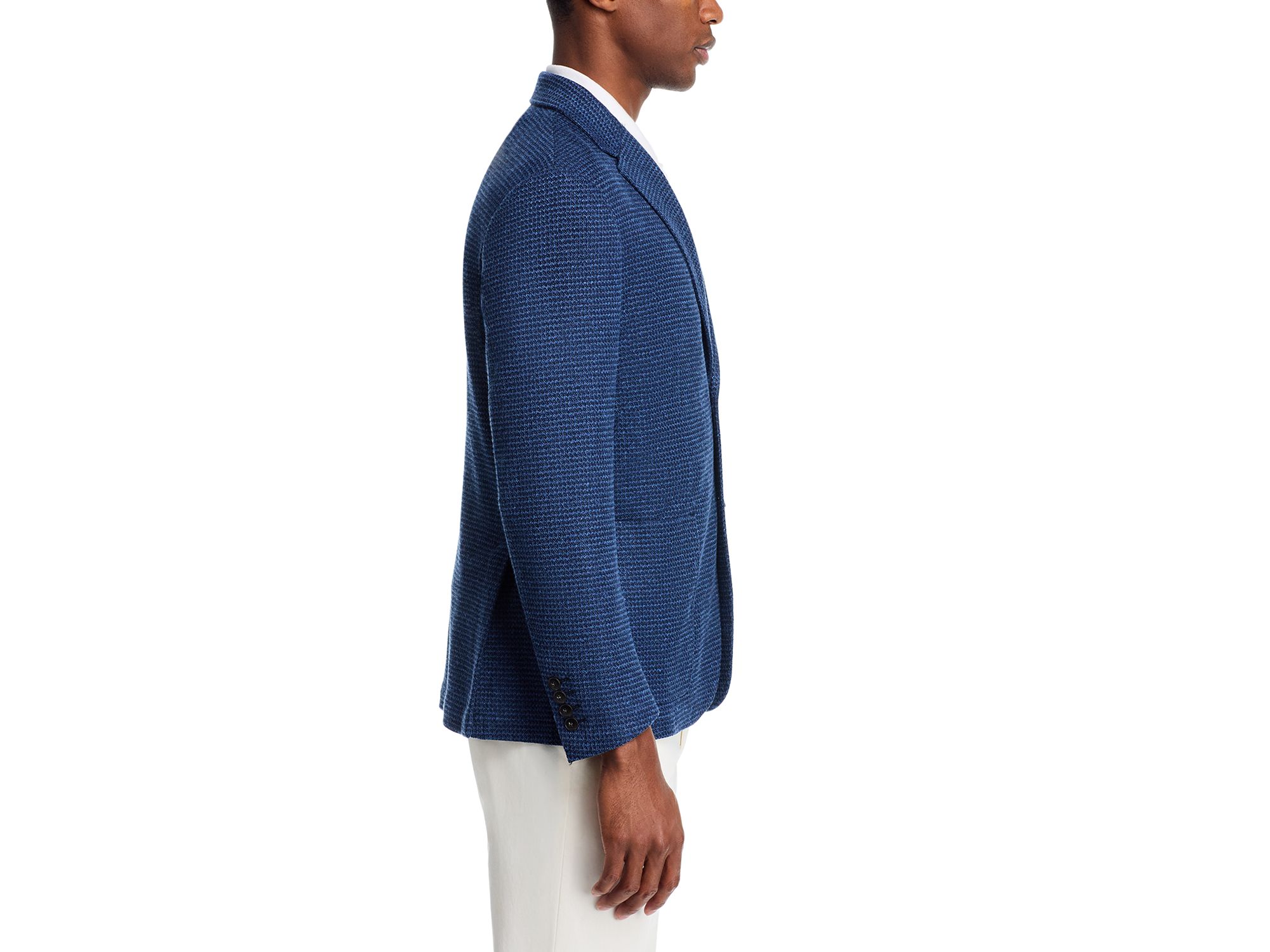 Linen & Cotton Textured Jersey Unstructured Sport Coat — Image 5