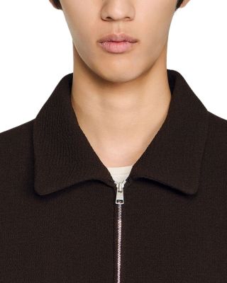 Crepe Waffled Zipper Jacket