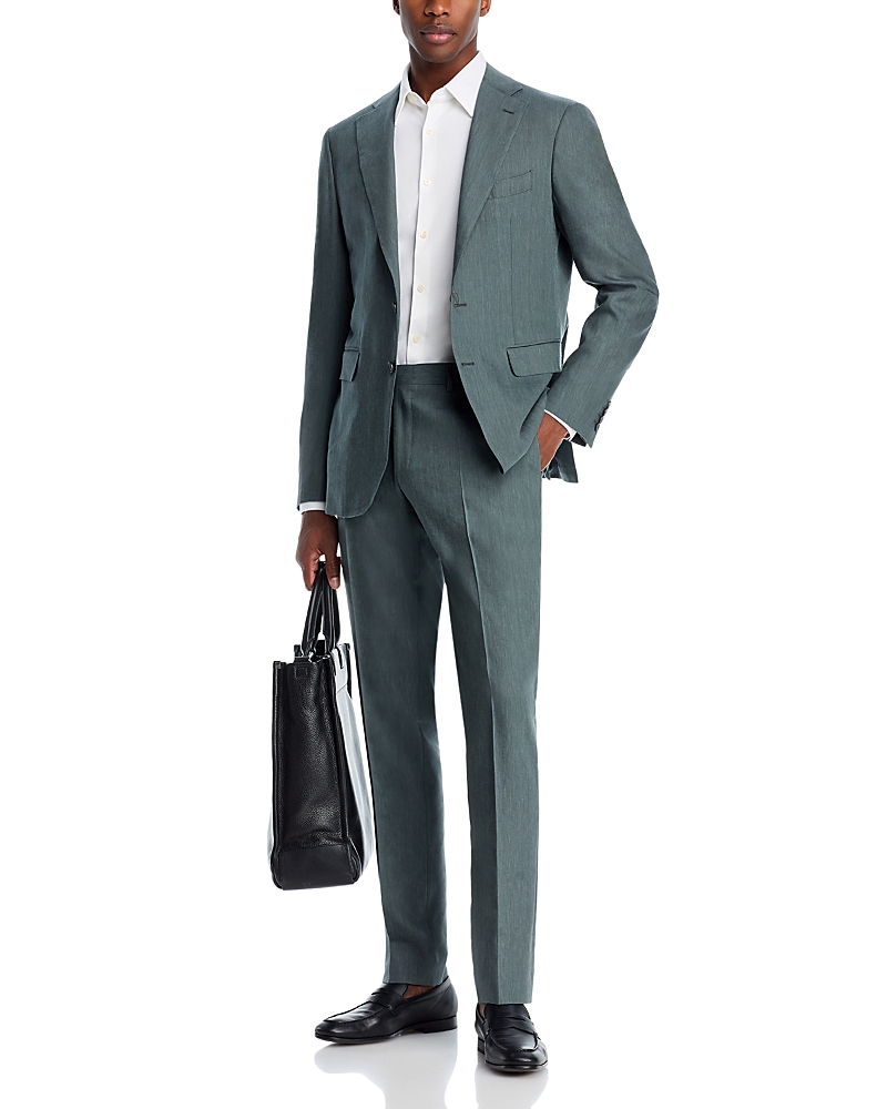 Canali Capri Melange Solid Slim Fit Suit