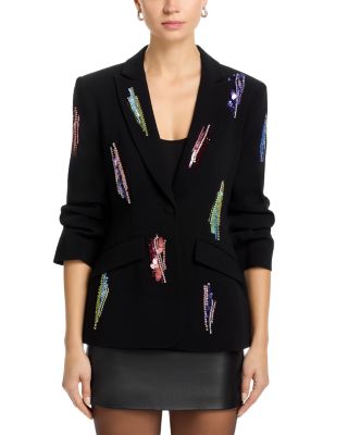 Paillette Whirl Scrunched Sleeve Jacket