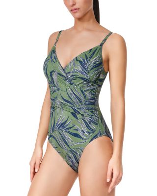 La Palm Crossover Neck One Piece Swimsuit