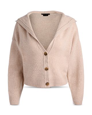 Corey Hooded Cashmere Cardigan Sweater 