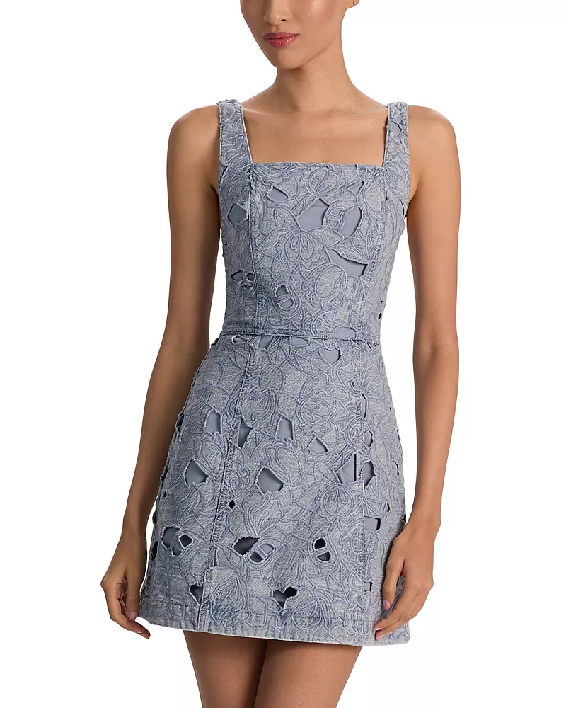 Alice and Olivia Maryann Embroidered Eyelet Dress