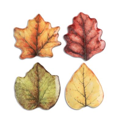 Forest Walk Leaf Cocktail Plate Set/4