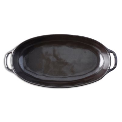 Pewter Stoneware 15.5" Shallow Baker