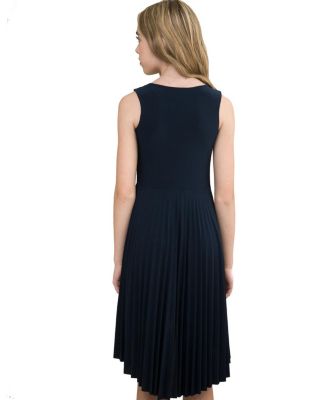  Girls' Pleated High Low Dress with Belt - Big Kid