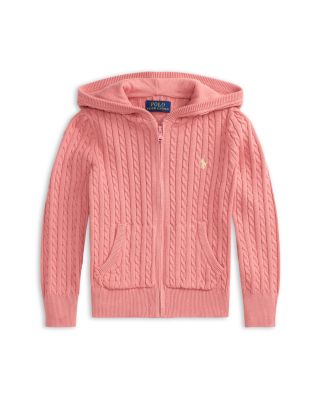 Girls' Mini Cable Cotton Full Zip Hoodie - Little Kid