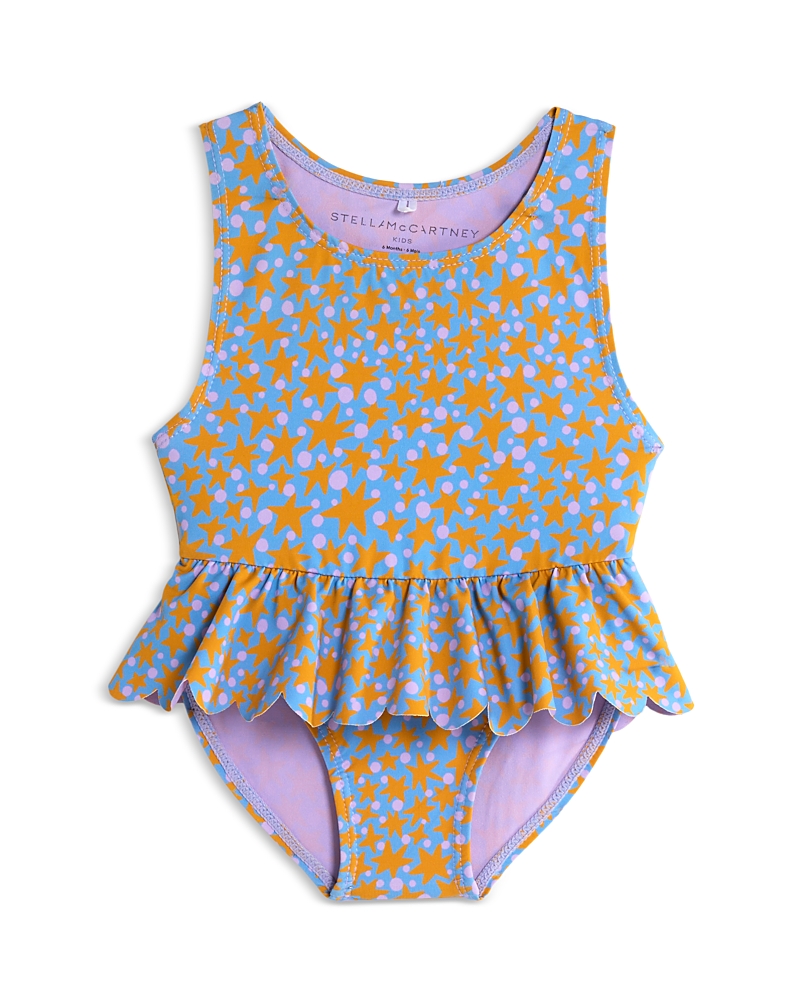 Stella McCartney Girls' Stars & Dots Print Ruffled Swimsuit - Baby